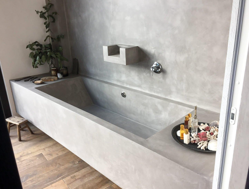 microcement v vannoy Микроцемент в ванной комнате