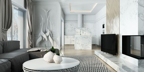 Мрамор в интерьере ванной комнаты